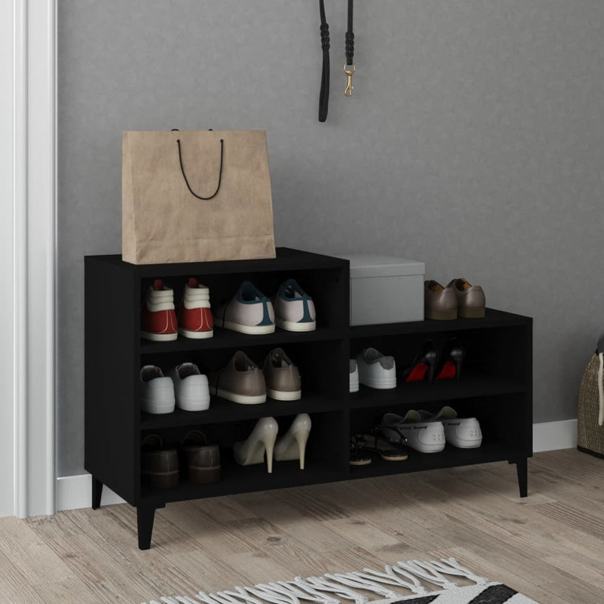Schoenenkast 102X36X60 Cm Bewerkt Hout Zwart