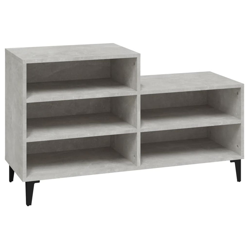 Schoenenkast 102X36X60 Cm Bewerkt Hout Betongrijs