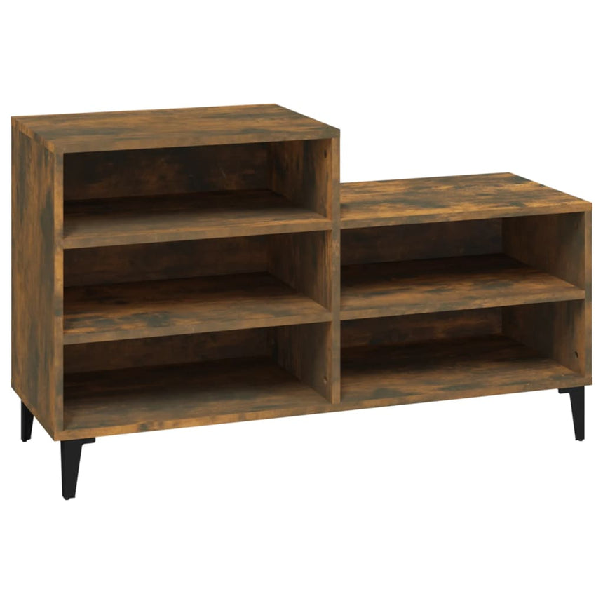 Schoenenkast 102X36X60 Cm Bewerkt Hout Kleurig Gerookt Eiken
