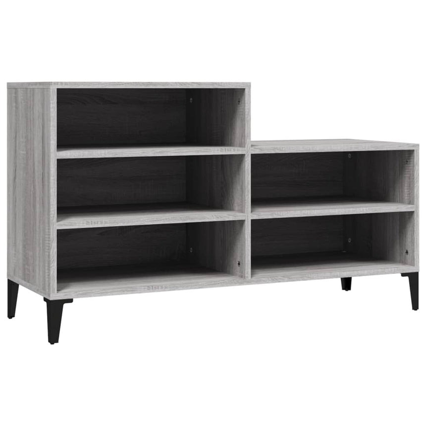 Schoenenkast 102X36X60 Cm Bewerkt Hout Sonoma Grijs Grijs Sonoma