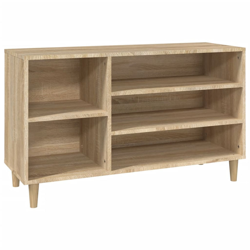 Schoenenkast 102X36X60 Cm Bewerkt Hout Sonoma Eikenkleurig Hoogglans Wit