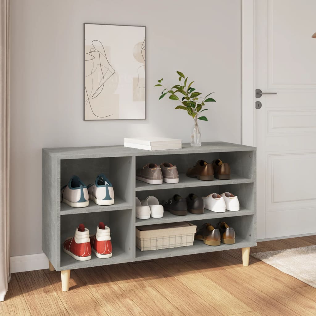 Schoenenkast 102X36X60 Cm Bewerkt Hout Betongrijs
