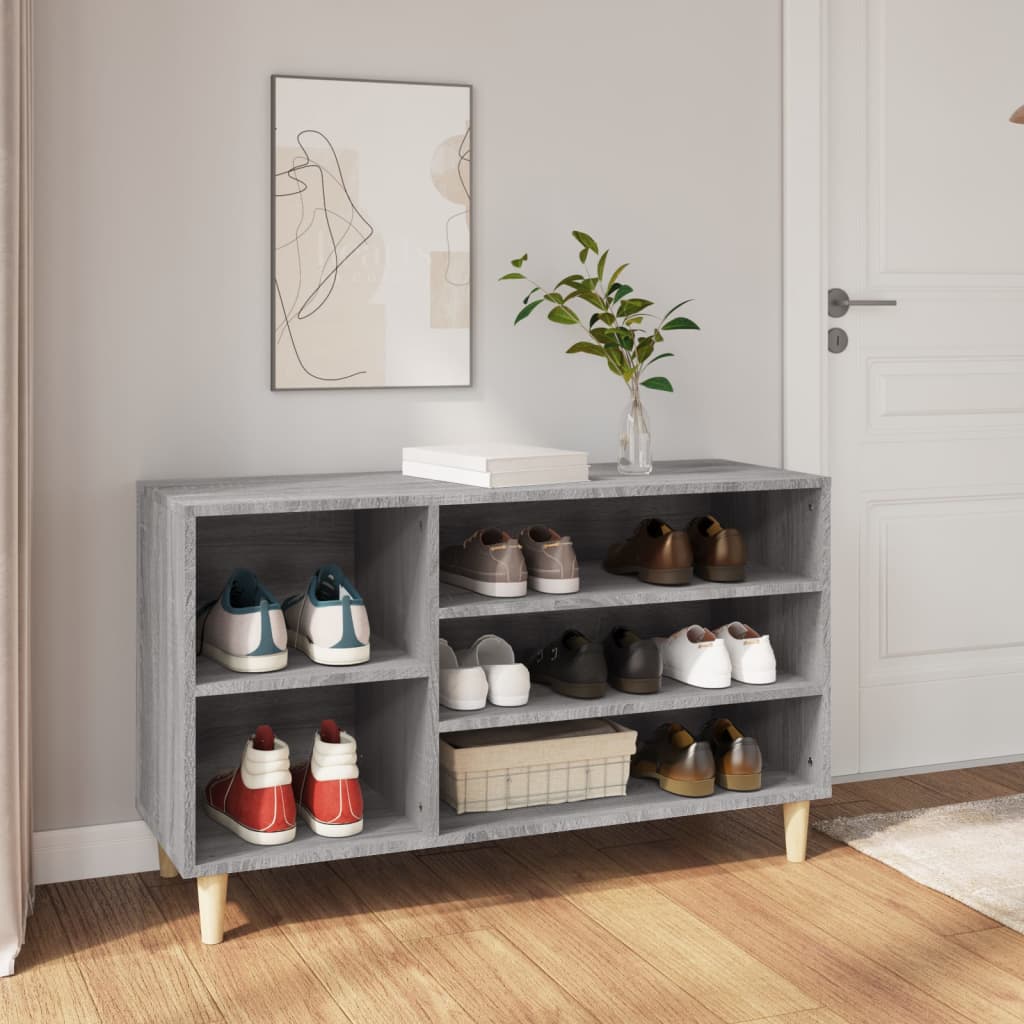 Schoenenkast 102X36X60 Cm Bewerkt Hout Sonoma Grijs Grijs Sonoma