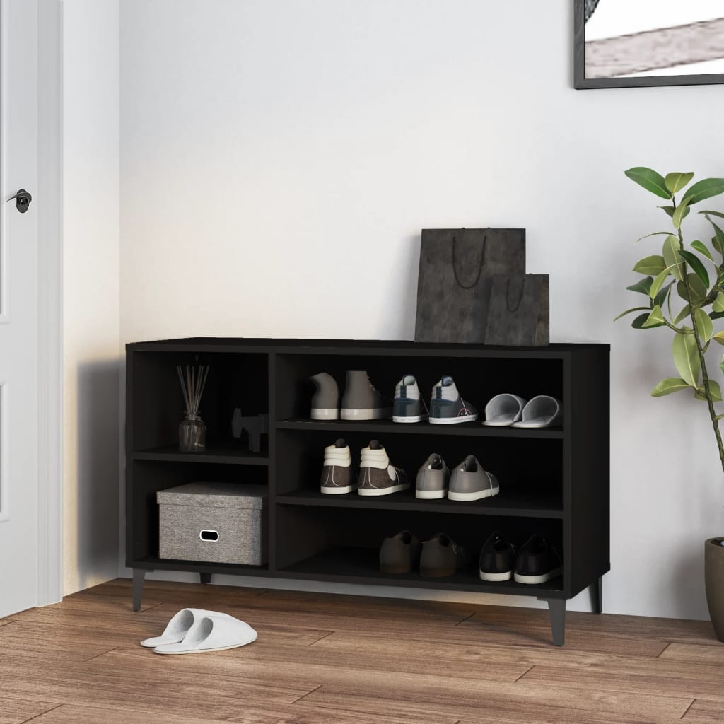Schoenenkast 102X36X60 Cm Bewerkt Hout Zwart