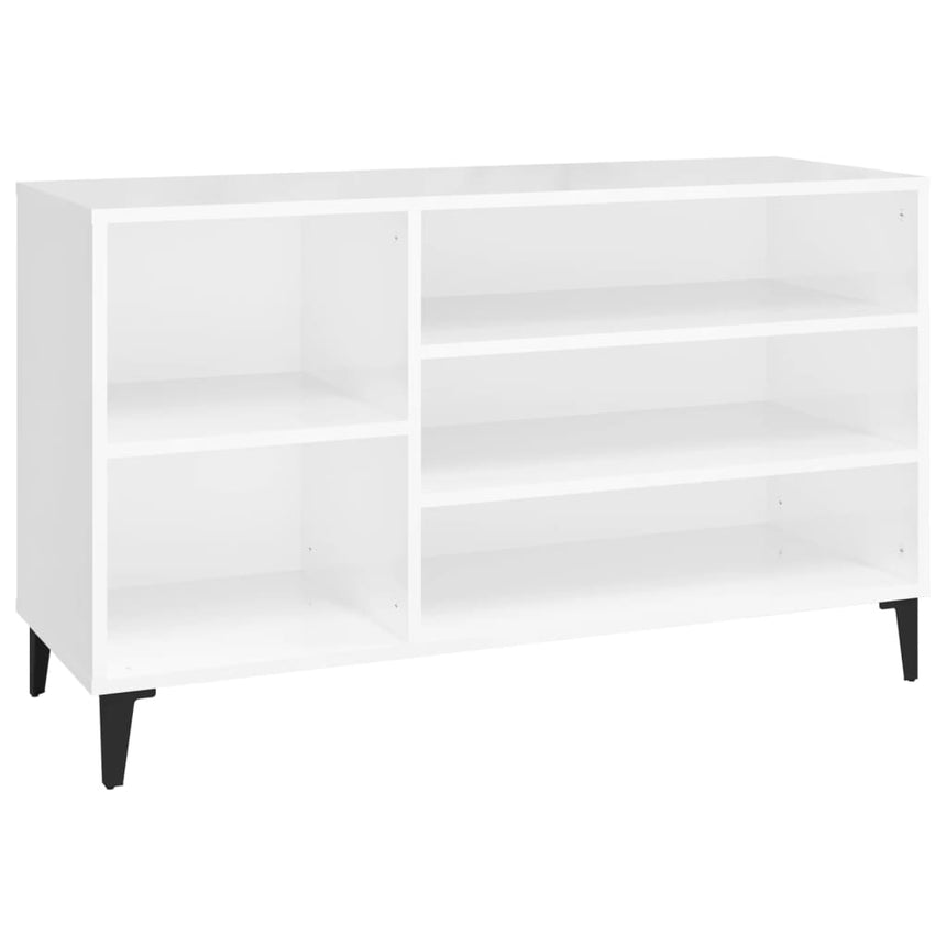 Schoenenkast 102X36X60 Cm Bewerkt Hout Hoogglans Wit
