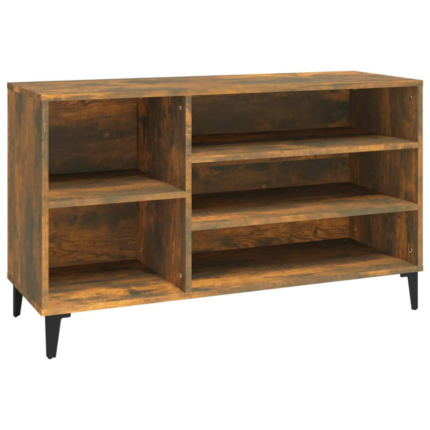 Schoenenkast 102X36X60 Cm Bewerkt Hout Kleurig Gerookt Eiken