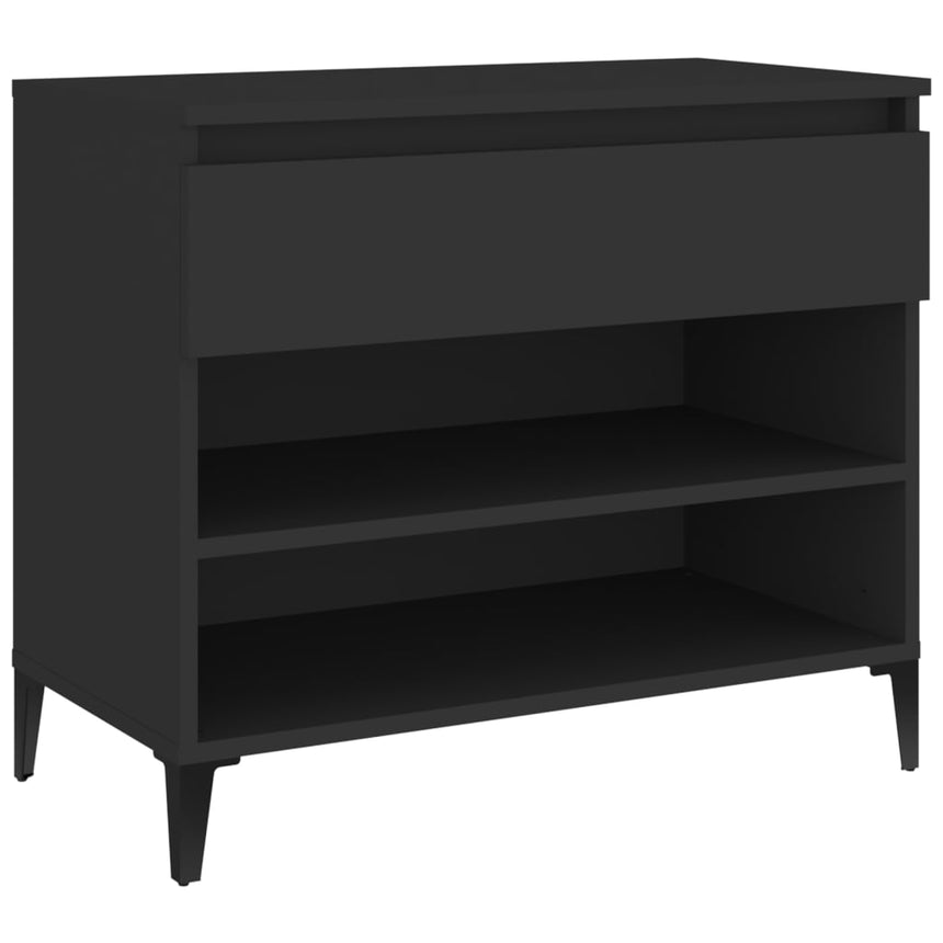 Schoenenkast 70X36X60 Cm Bewerkt Hout Zwart