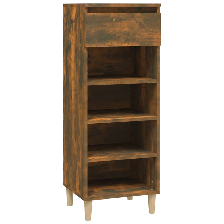 Schoenenkast 40X36X105 Cm Bewerkt Hout Kleurig Gerookt Eiken