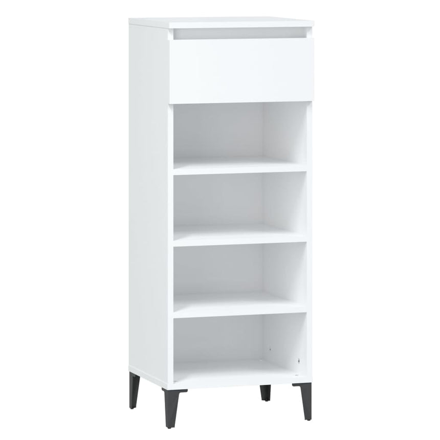 Schoenenrek 40X36X105 Cm Bewerkt Hout Wit