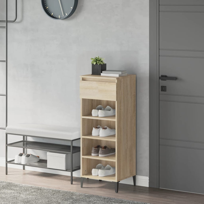 Schoenenrek 40X36X105 Cm Bewerkt Hout Kleurig Sonoma Eiken