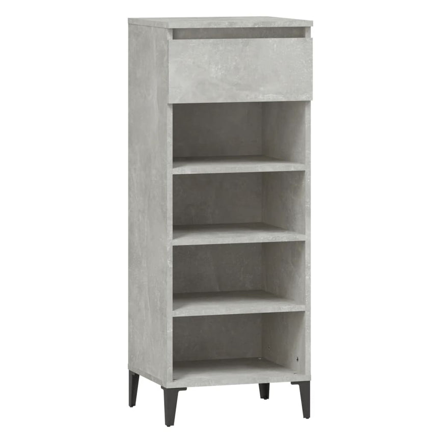 Schoenenkast 40X36X105 Cm Bewerkt Hout Betongrijs