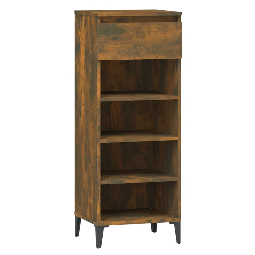 Schoenenrek 40X36X105 Cm Bewerkt Hout Kleurig Gerookt Eiken
