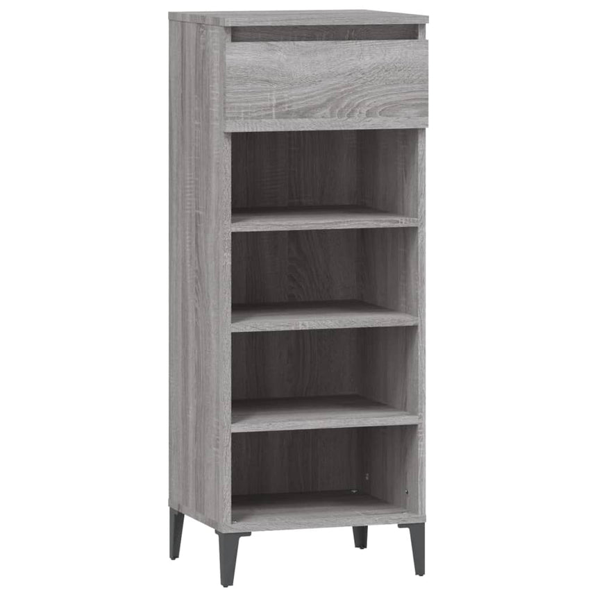 Schoenenrek 40X36X105 Cm Bewerkt Hout Eikenkleurig Grijs Sonoma