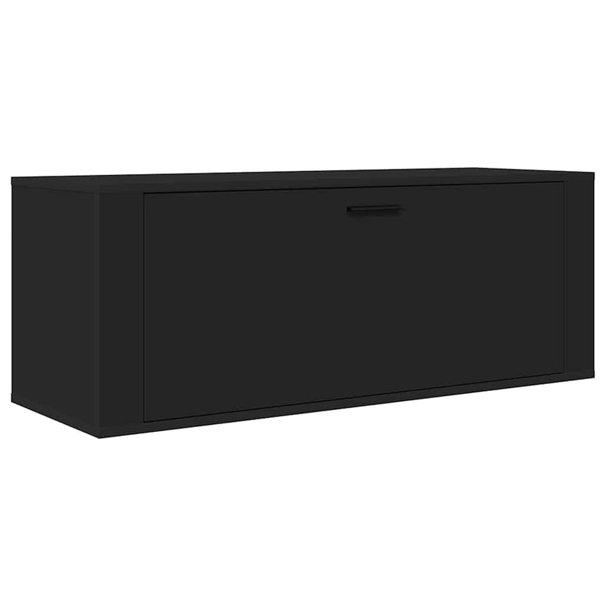 Wandschoenenkast 100X35X38 Cm Bewerkt Hout Zwart