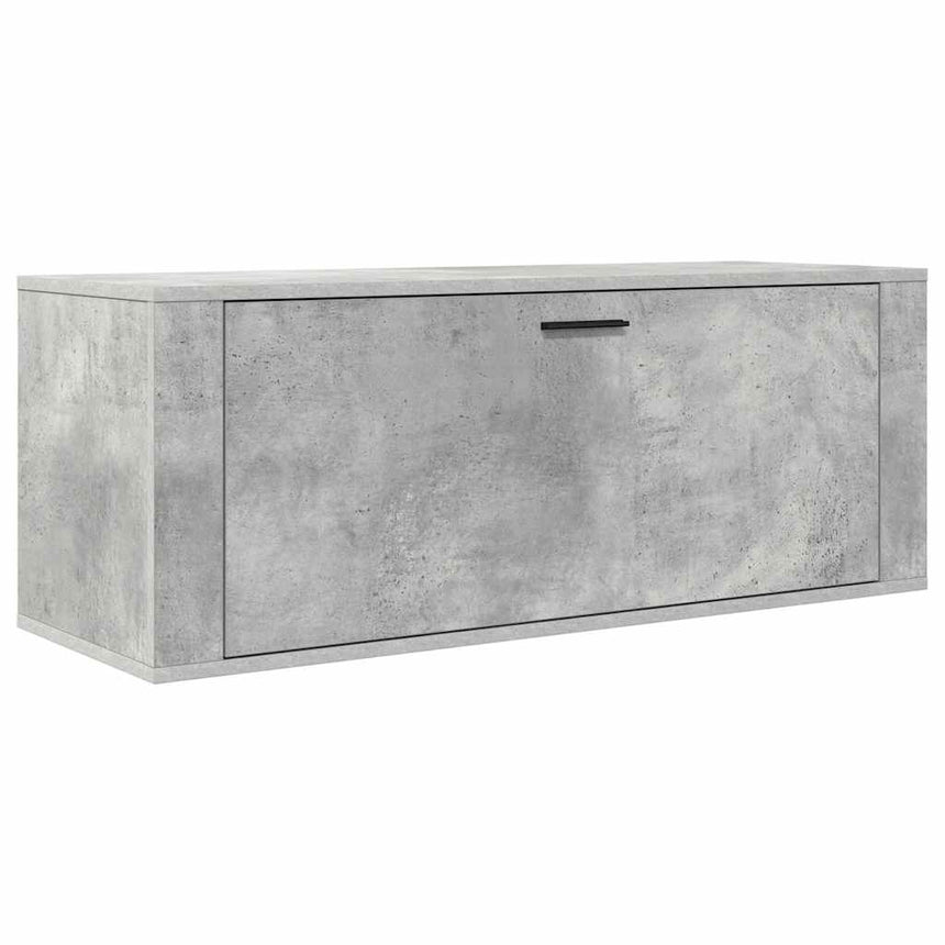 Wandschoenenkast 100X35X38 Cm Bewerkt Hout Betongrijs