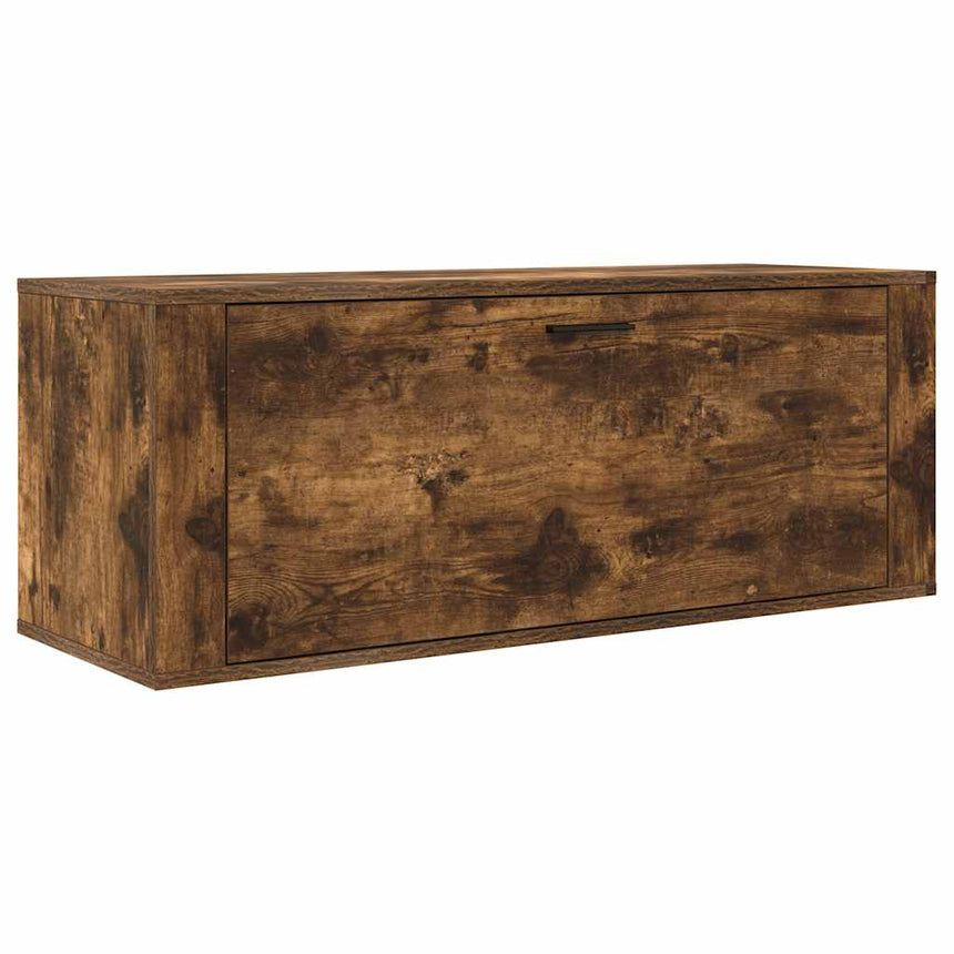 Schoenenkast Wandgemonteerd 100X35X38 Cm Bewerkt Hout Eiken Gerookt Eiken
