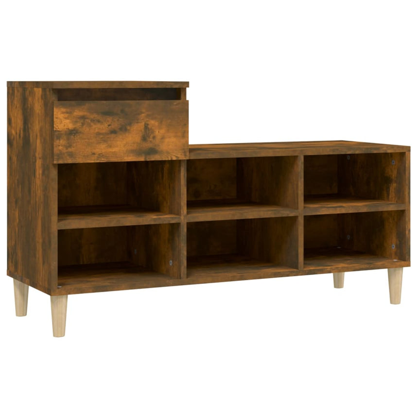 Schoenenkast 102X36X60 Cm Bewerkt Hout Kleurig Gerookt Eiken