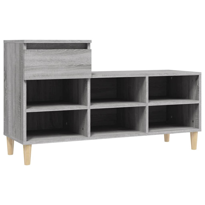 Schoenenkast 102X36X60 Cm Bewerkt Hout Sonoma Grijs Grijs Sonoma