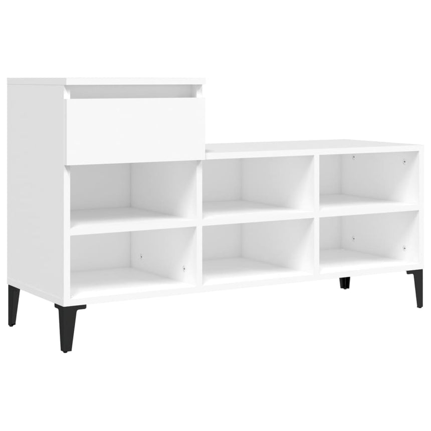 Schoenenkast 102X36X60 Cm Bewerkt Hout Wit