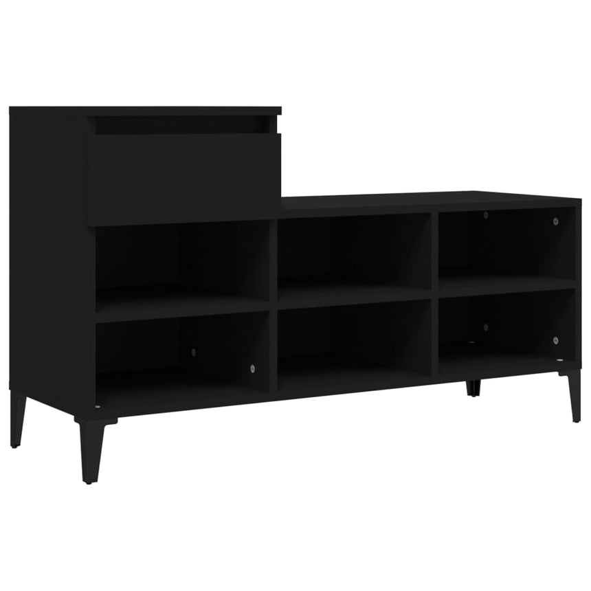 Schoenenkast 102X36X60 Cm Bewerkt Hout Zwart