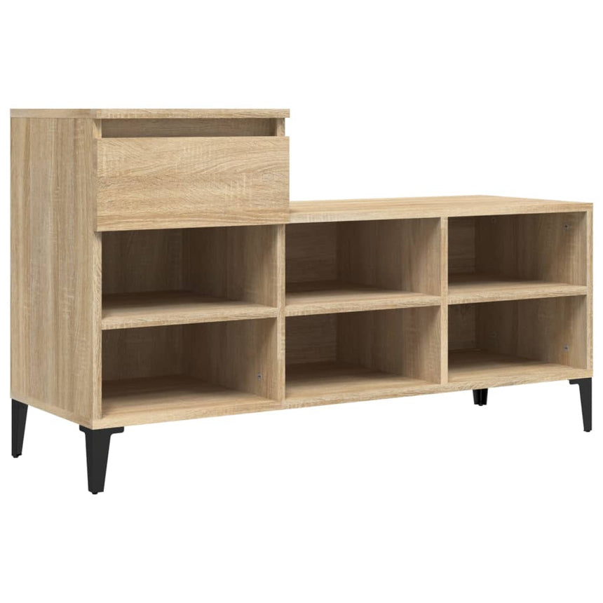 Schoenenkast 102X36X60 Cm Bewerkt Hout Kleurig Sonoma Eiken