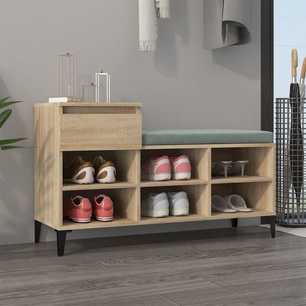 Schoenenkast 102X36X60 Cm Bewerkt Hout Kleurig Sonoma Eiken