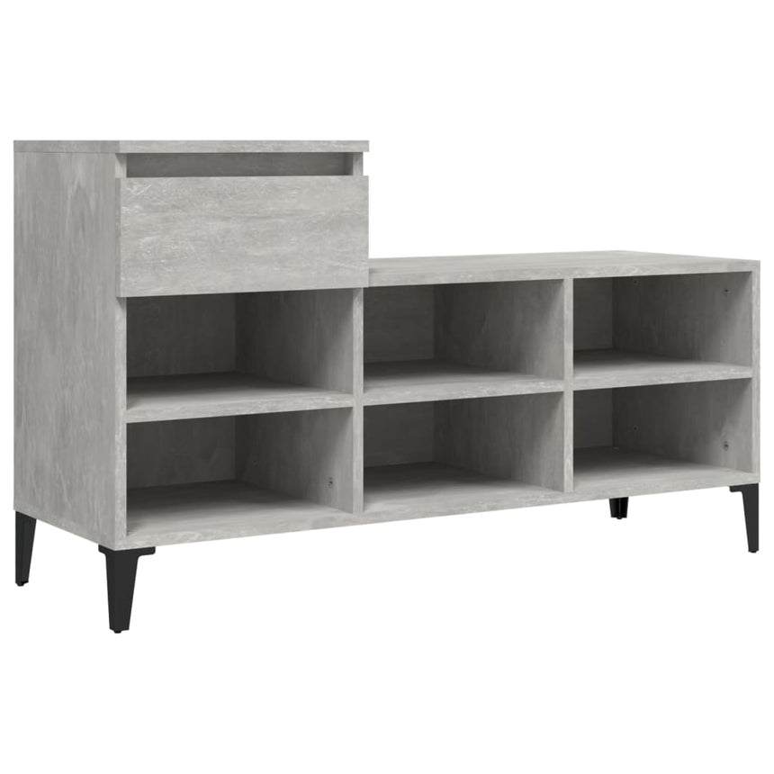 Schoenenkast 102X36X60 Cm Bewerkt Hout Betongrijs