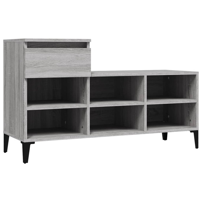 Schoenenkast 102X36X60 Cm Bewerkt Hout Sonoma Grijs Grijs Sonoma
