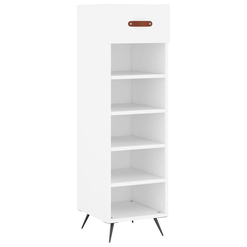 Schoenenkast 30X35X105 Cm Bewerkt Hout Wit