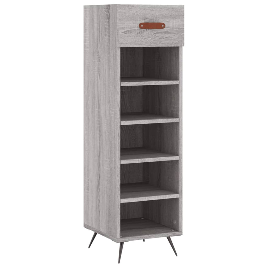 Schoenenkast 30X35X105 Cm Bewerkt Hout Eikenkleur Grijs Sonoma
