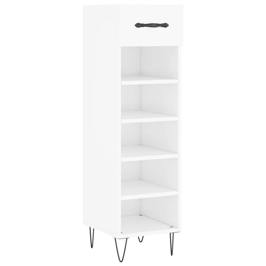 Schoenenkast 30X35X105 Cm Bewerkt Hout Hoogglans Wit