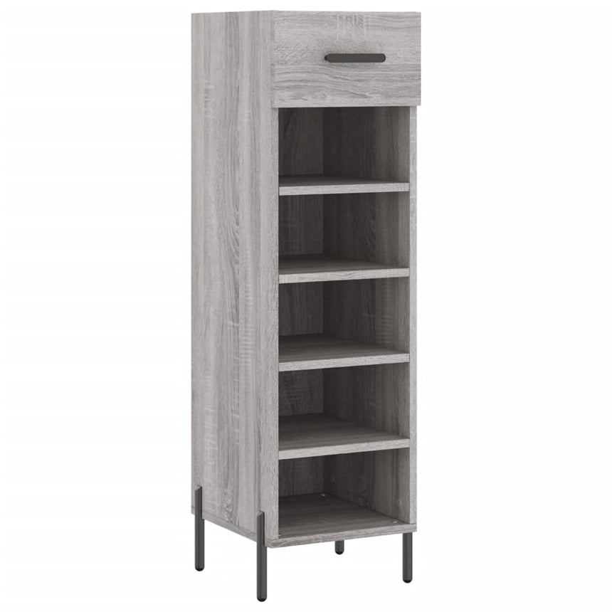 Schoenenkast 30X35X105 Cm Bewerkt Hout Eikenkleur Grijs Sonoma