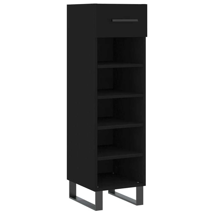 Schoenenkast 30X35X105 Cm Bewerkt Hout Zwart