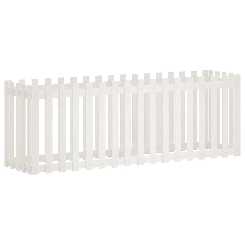 Plantenbak Verhoogd Hekontwerp 200X50X70 Cm Grenenhout Wit