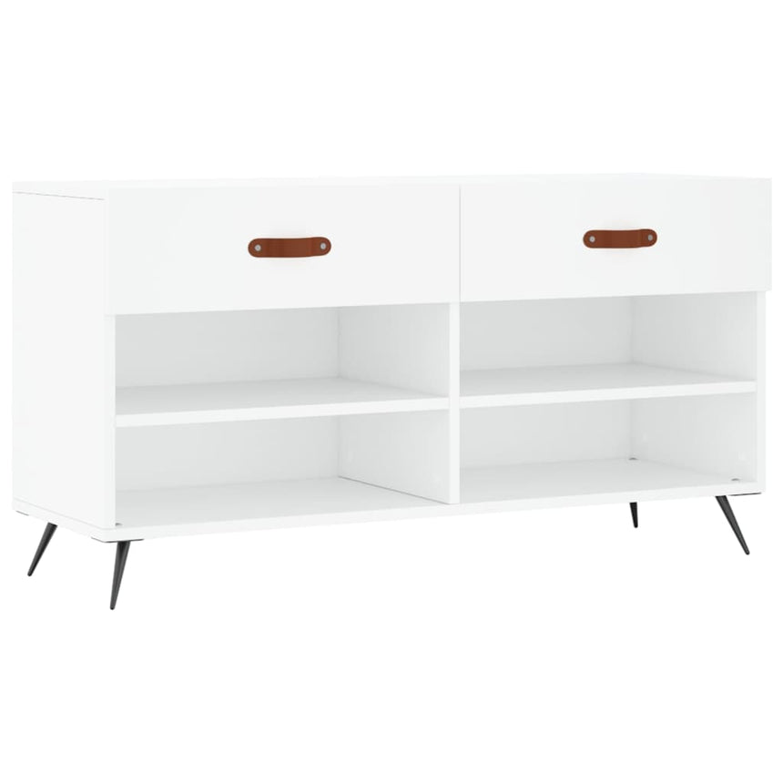 Schoenenbank 102X35X55 Cm Bewerkt Hout Wit