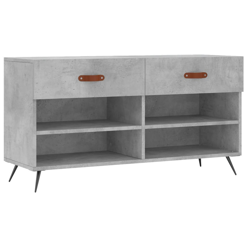 Schoenenbank 102X35X55 Cm Bewerkt Hout Betongrijs