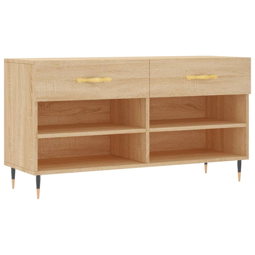 Schoenenbank 102X35X55 Cm Bewerkt Hout Kleurig Sonoma Eiken