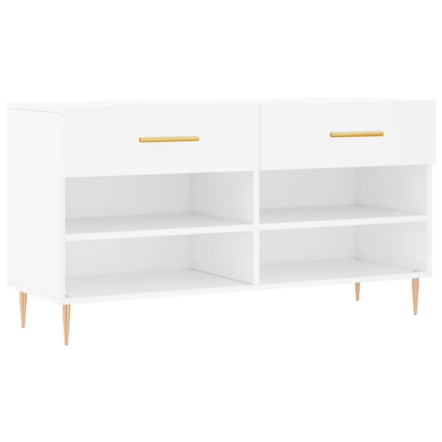 Schoenenbank 102X35X55 Cm Bewerkt Hout Wit