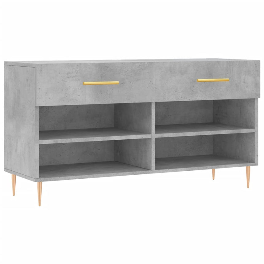 Schoenenbank 102X35X55 Cm Bewerkt Hout Betongrijs