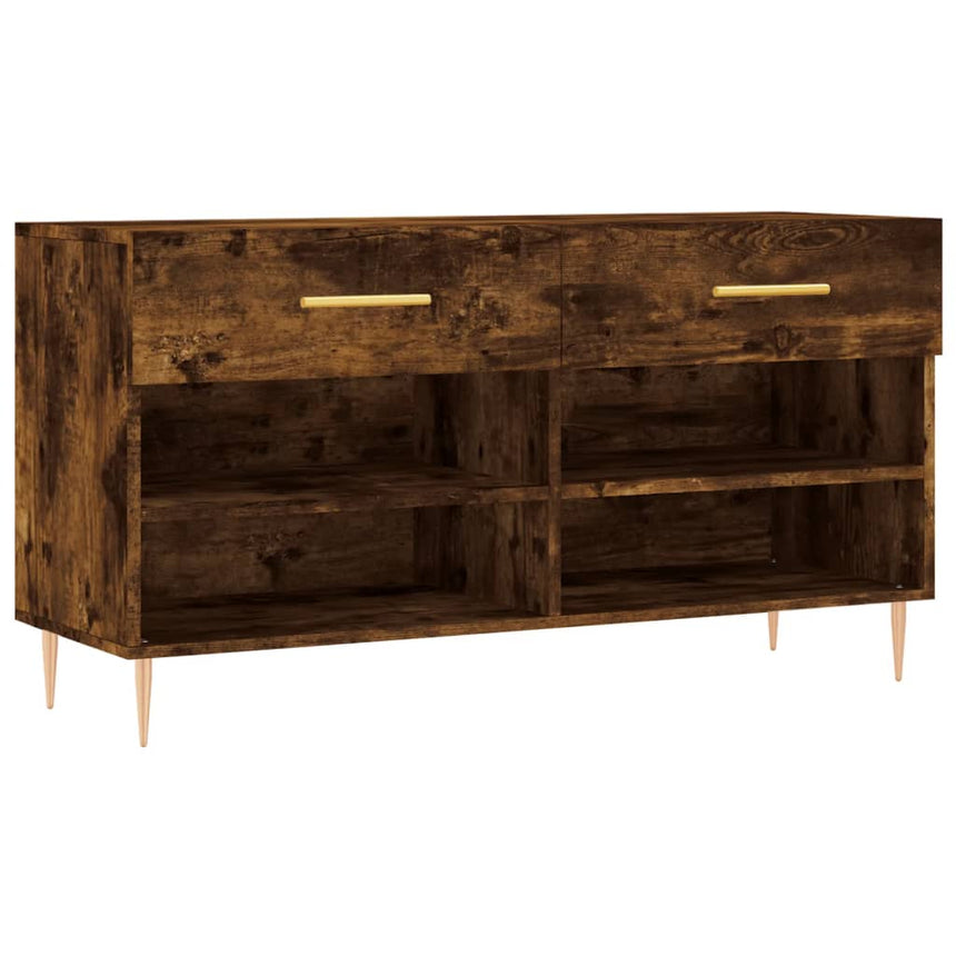 Schoenenbank 102X35X55 Cm Bewerkt Hout Kleurig Gerookt Eiken