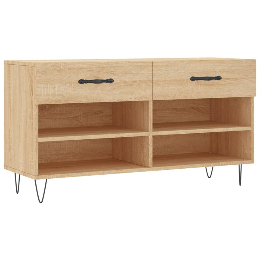 Schoenenbank 102X35X55 Cm Bewerkt Hout Kleurig Sonoma Eiken
