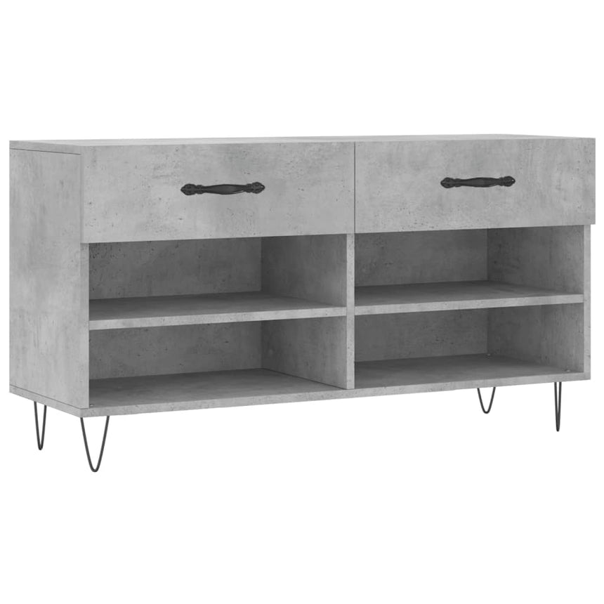 Schoenenbank 102X35X55 Cm Bewerkt Hout Betongrijs