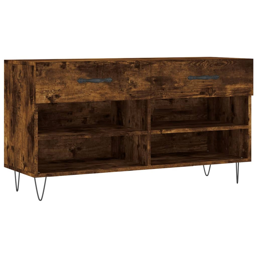 Schoenenbank 102X35X55 Cm Bewerkt Hout Kleurig Gerookt Eiken