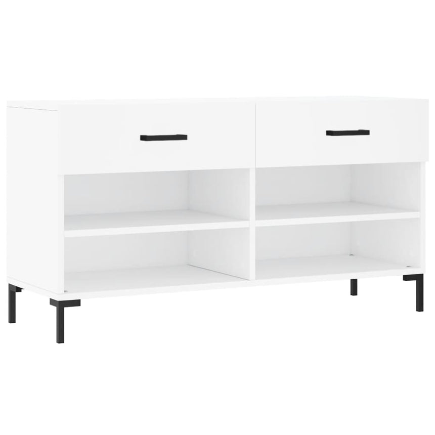 Schoenenbank 102X35X55 Cm Bewerkt Hout Wit