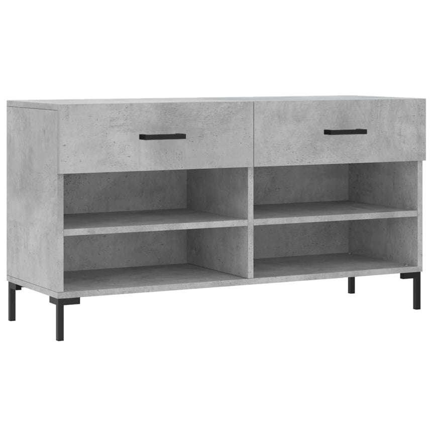 Schoenenbank 102X35X55 Cm Bewerkt Hout Betongrijs