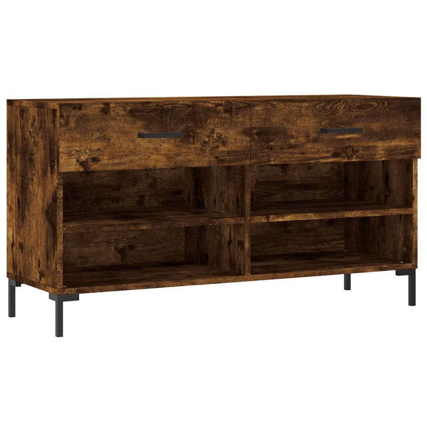 Schoenenbank 102X35X55 Cm Bewerkt Hout Kleurig Gerookt Eiken