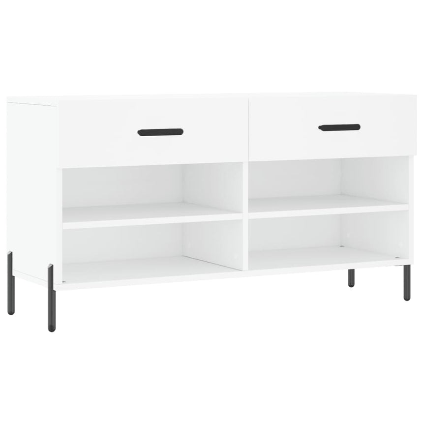 Schoenenbank 102X35X55 Cm Bewerkt Hout Wit