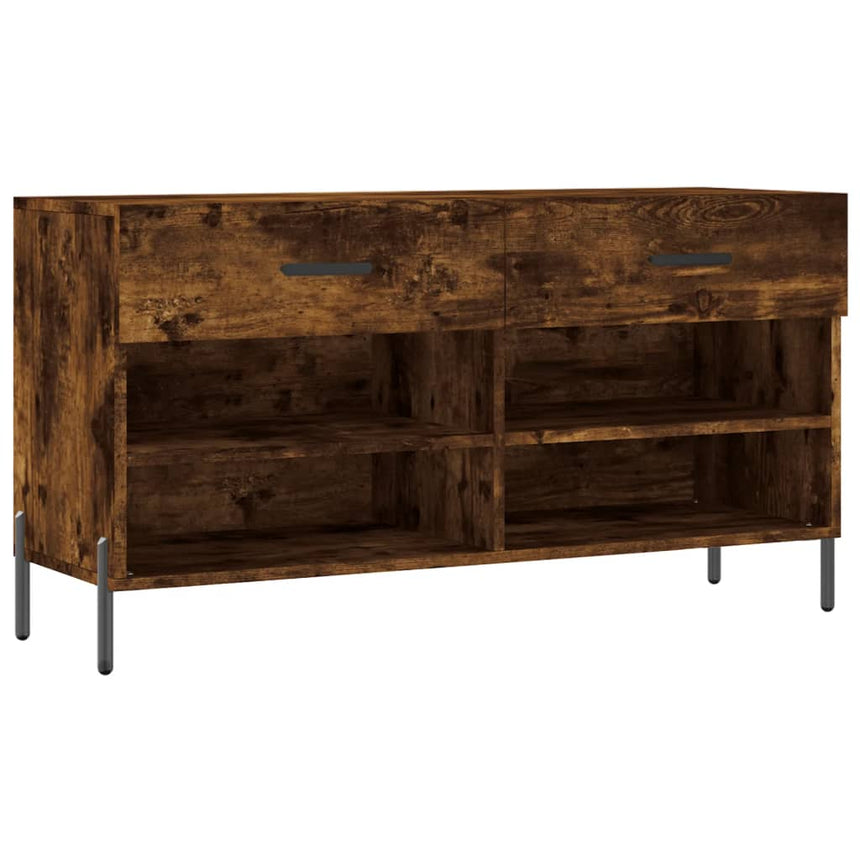 Schoenenbank 102X35X55 Cm Bewerkt Hout Kleurig Gerookt Eiken