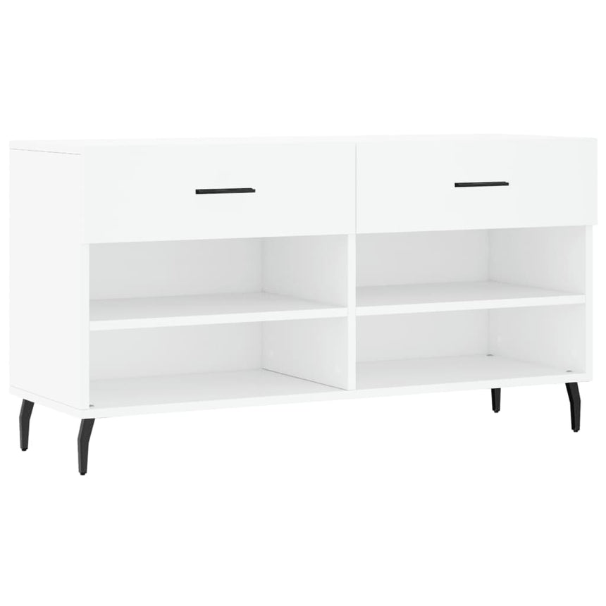 Schoenenbank 102X35X55 Cm Bewerkt Hout Wit