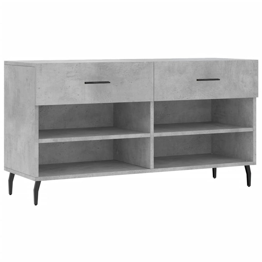 Schoenenbank 102X35X55 Cm Bewerkt Hout Betongrijs